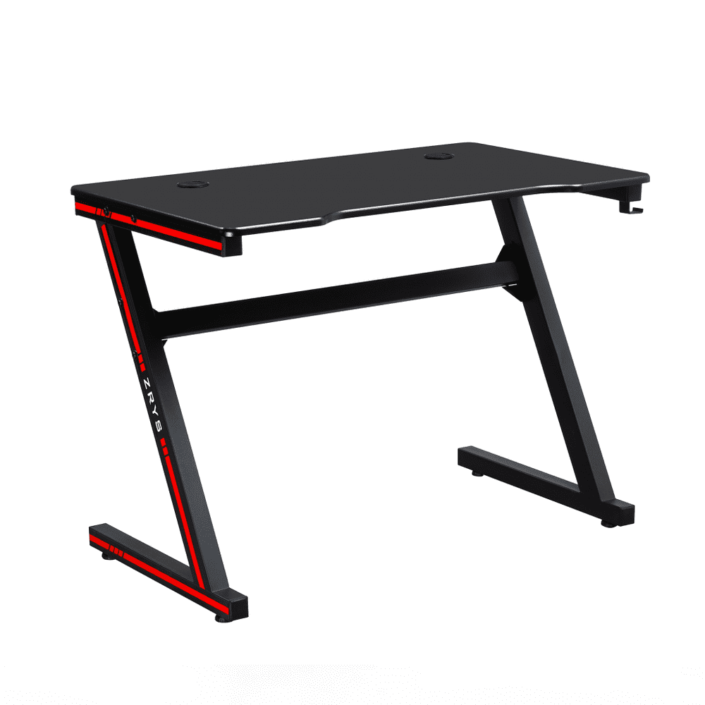 KONDELA Herný stôl / počítačový stôl, čierna / červená, MACKENZIA 100cm
